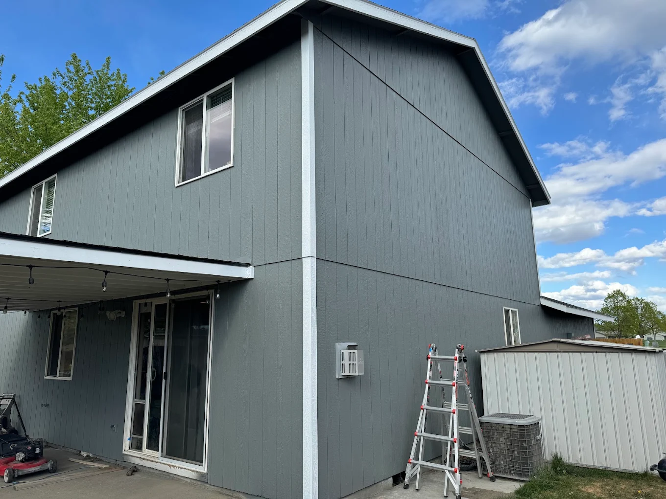 Dark gray board & batten repaint